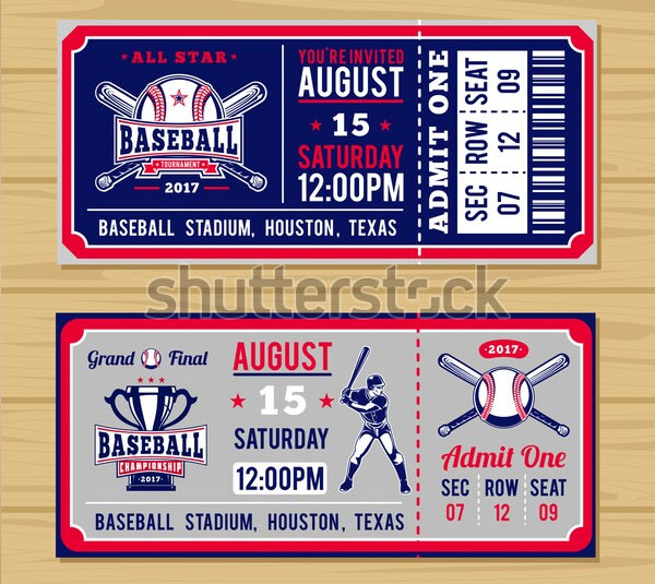 Baseball Tickets Free PSD, Word, Ai, InDesign Formats